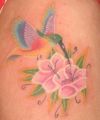 flower and hummingbird tats